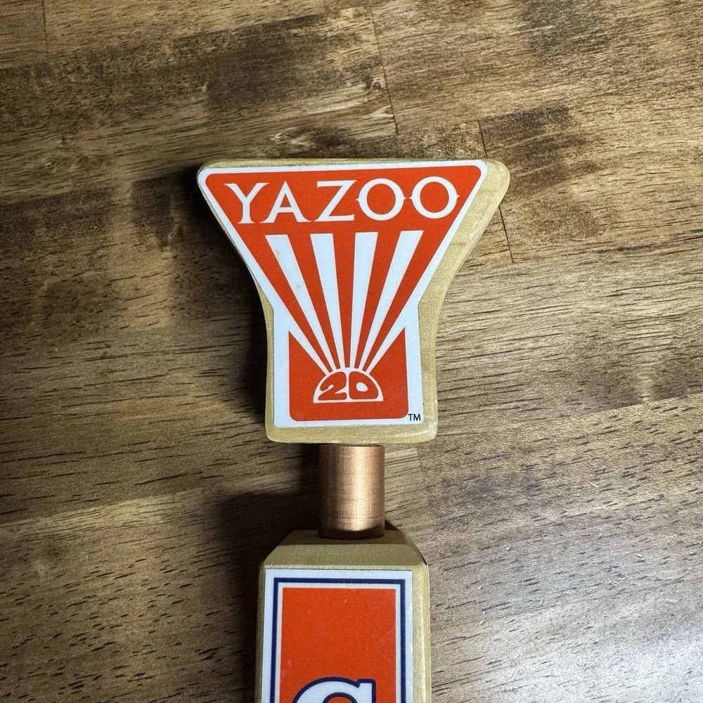Yazoo Gerst Beer Tap Handle Wood Orange White Draft Kegerator Bar Man Cave Decor
